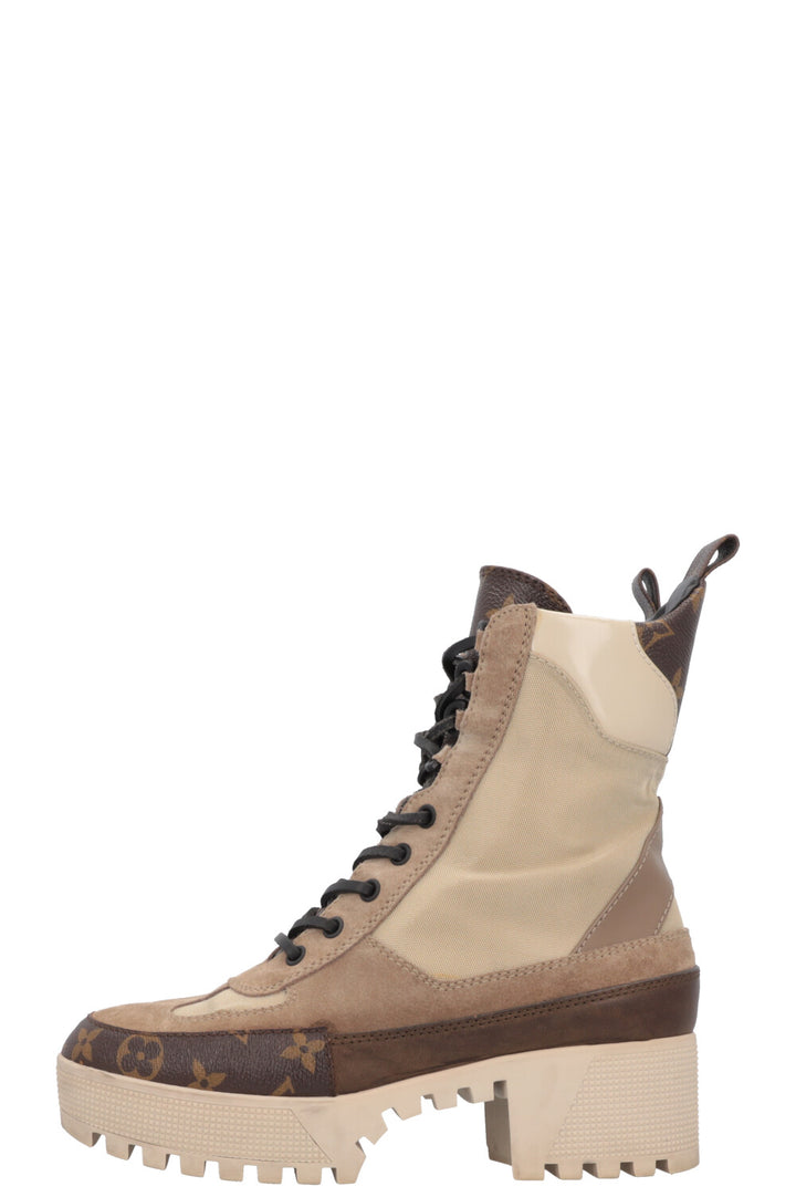 LOUIS VUITTON Laureate Boots Suede Khaki MNG