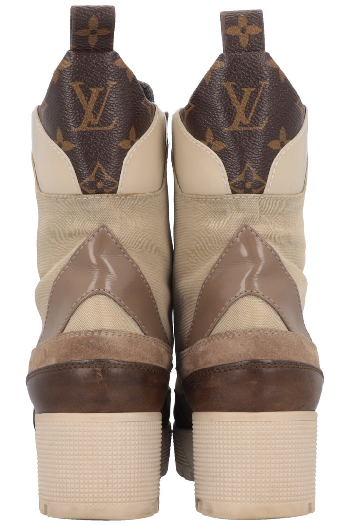 LOUIS VUITTON Laureate Boots Suede Khaki MNG