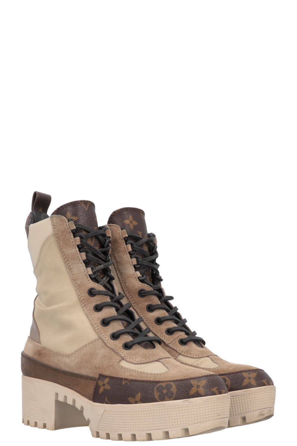 LOUIS VUITTON Laureate Boots Suede Khaki MNG