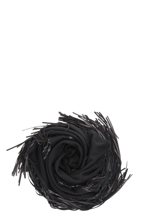 HERMÈS Fringed Cashmere Shawl Black