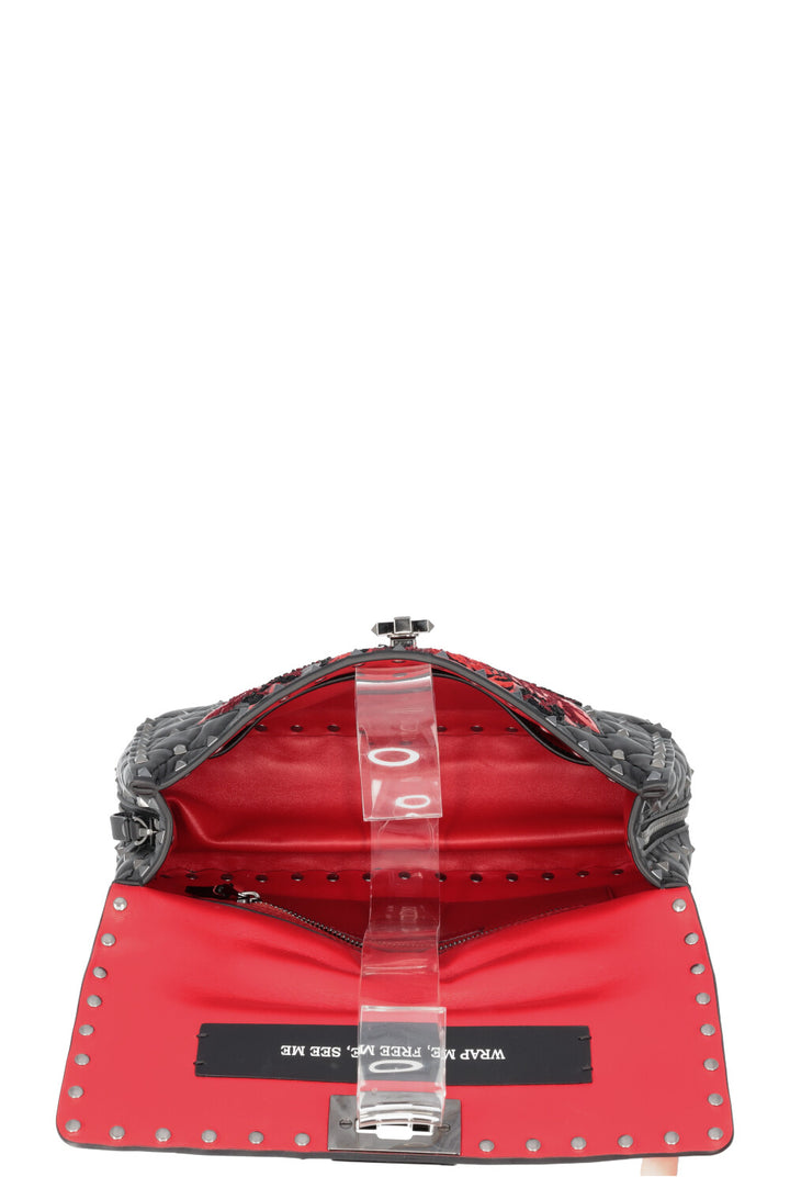 VALENTINO X UNDERCOVER Rockstud Bag Rose Black