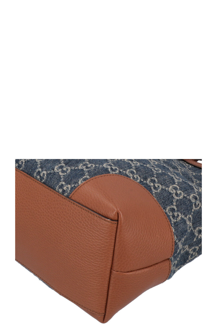 GUCCI GG Tote Bag Denim Blue
