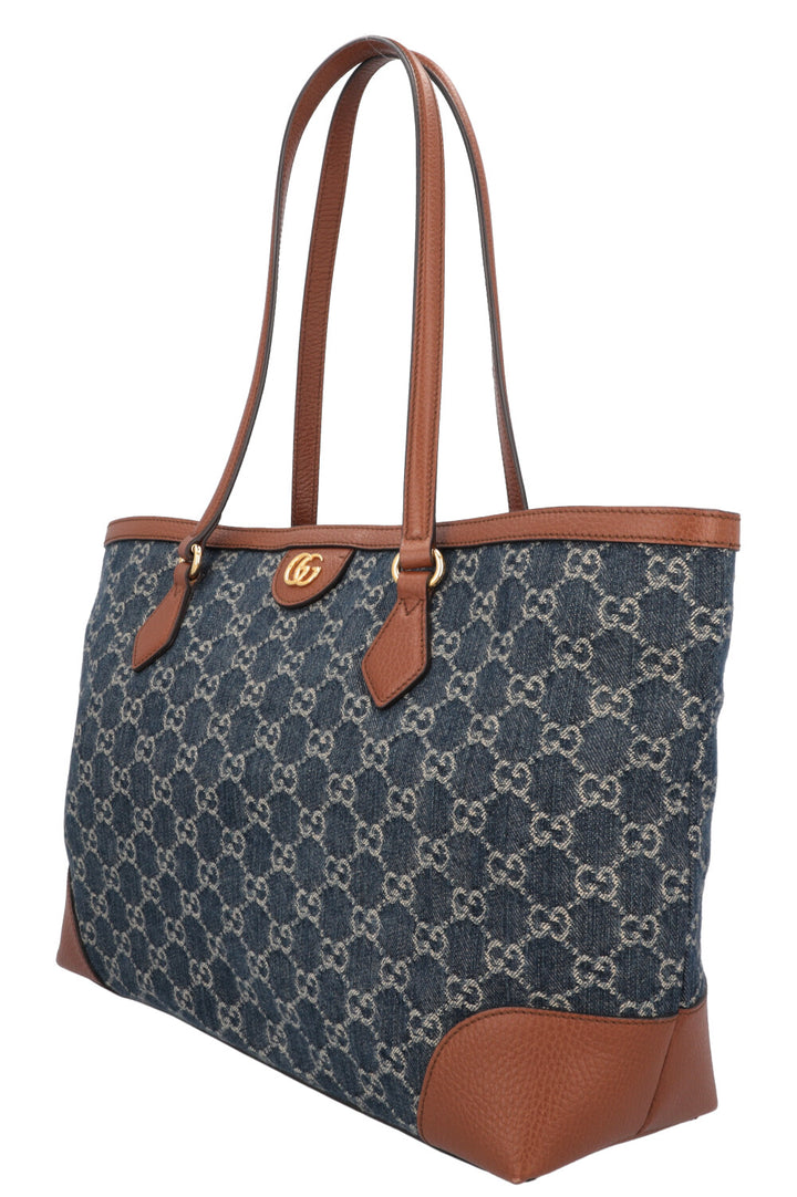 GUCCI GG Tote Bag Denim Blue