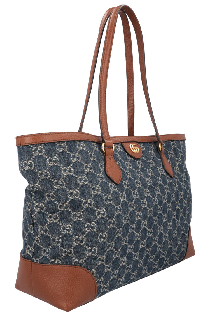 GUCCI GG Tote Bag Denim Blue