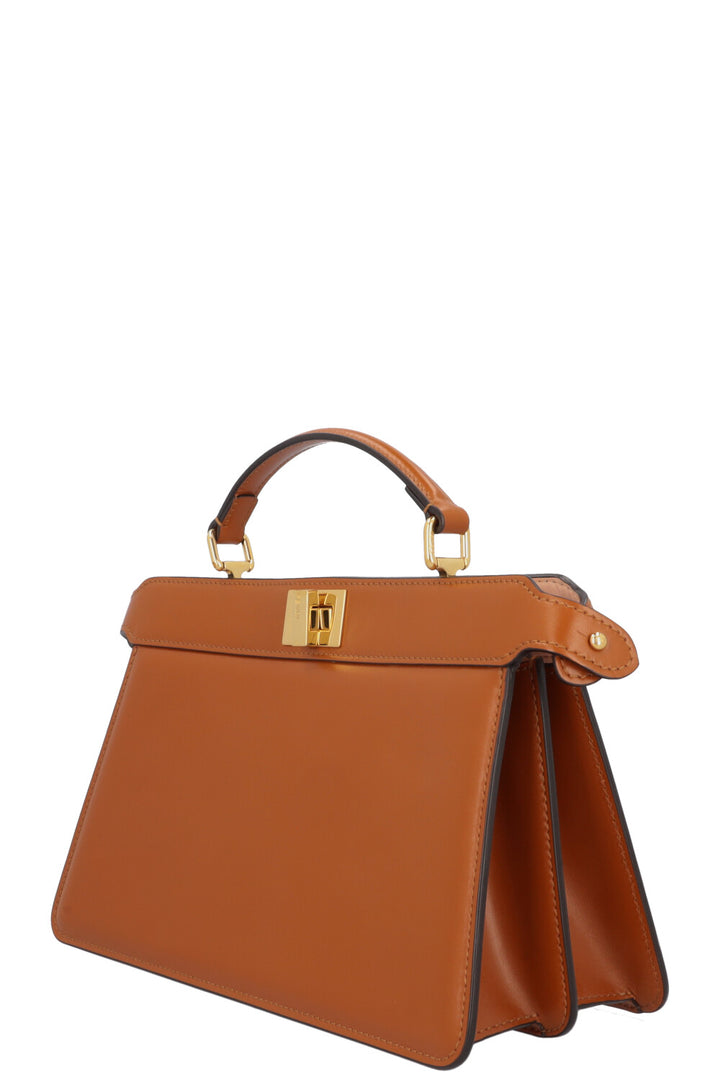 FENDI Peekabo Iseeu East West Bag Leather Cognac
