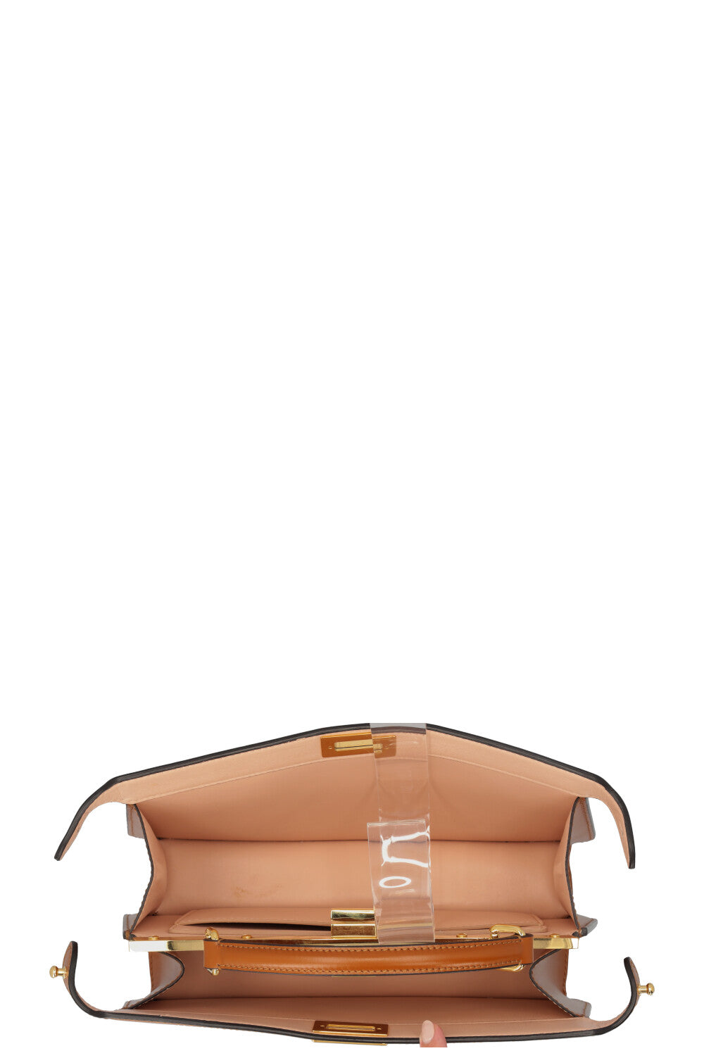 FENDI Peekabo Iseeu East West Bag Leather Cognac