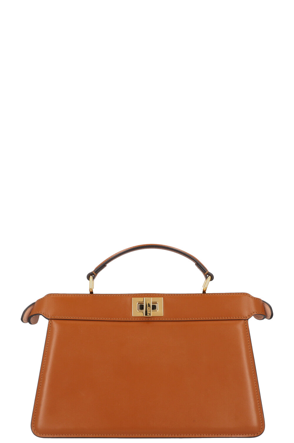FENDI Peekabo Iseeu East West Bag Leather Cognac