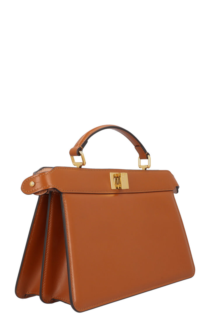 FENDI Peekabo Iseeu East West Bag Leather Cognac