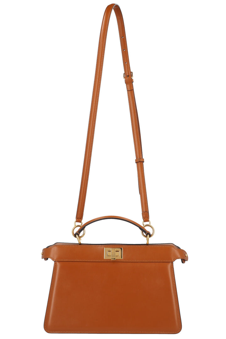FENDI Peekabo Iseeu East West Bag Leather Cognac