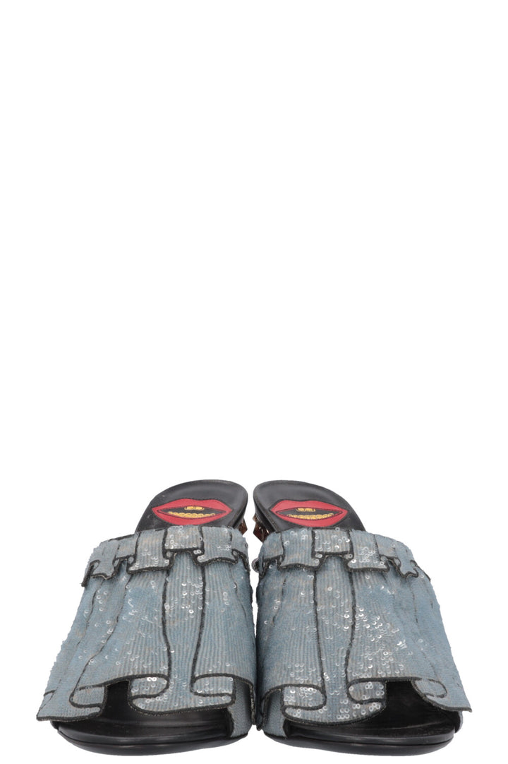 GUCCI 2016 Trompe L'Oeil Sequin Mules