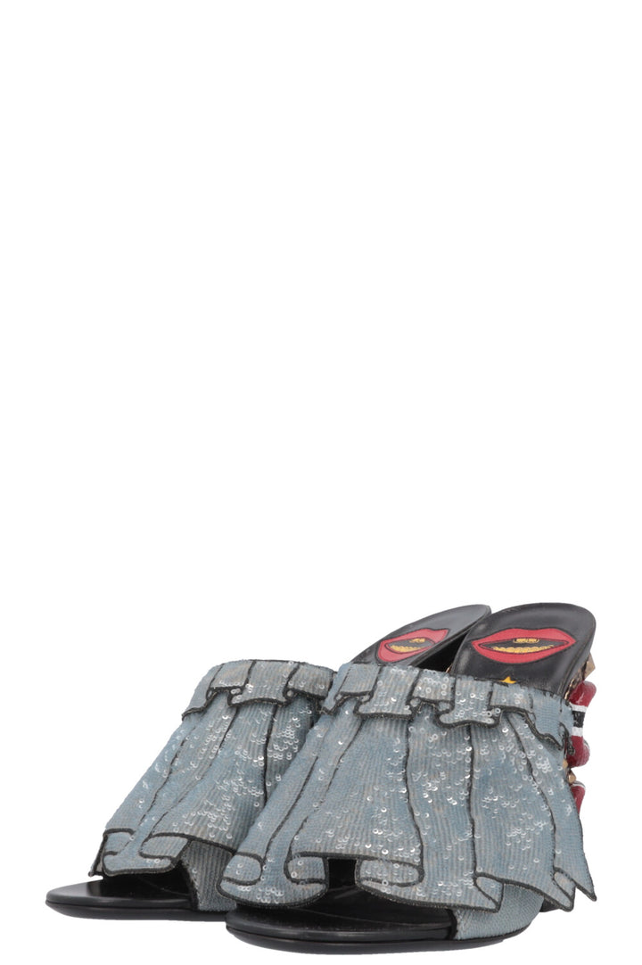 GUCCI 2016 Trompe L'Oeil Sequin Mules