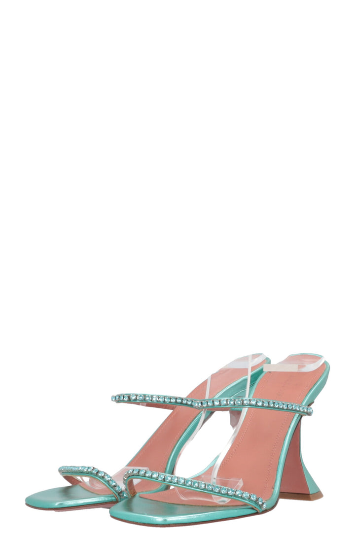 AMINA MUADDI Gilda 95 Heels Turquoise