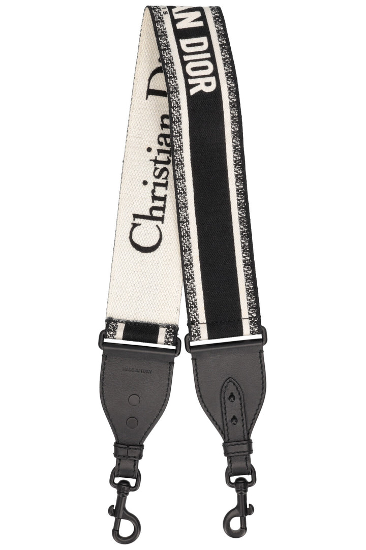 CHRISTIAN DIOR Shoulder Strap Black White
