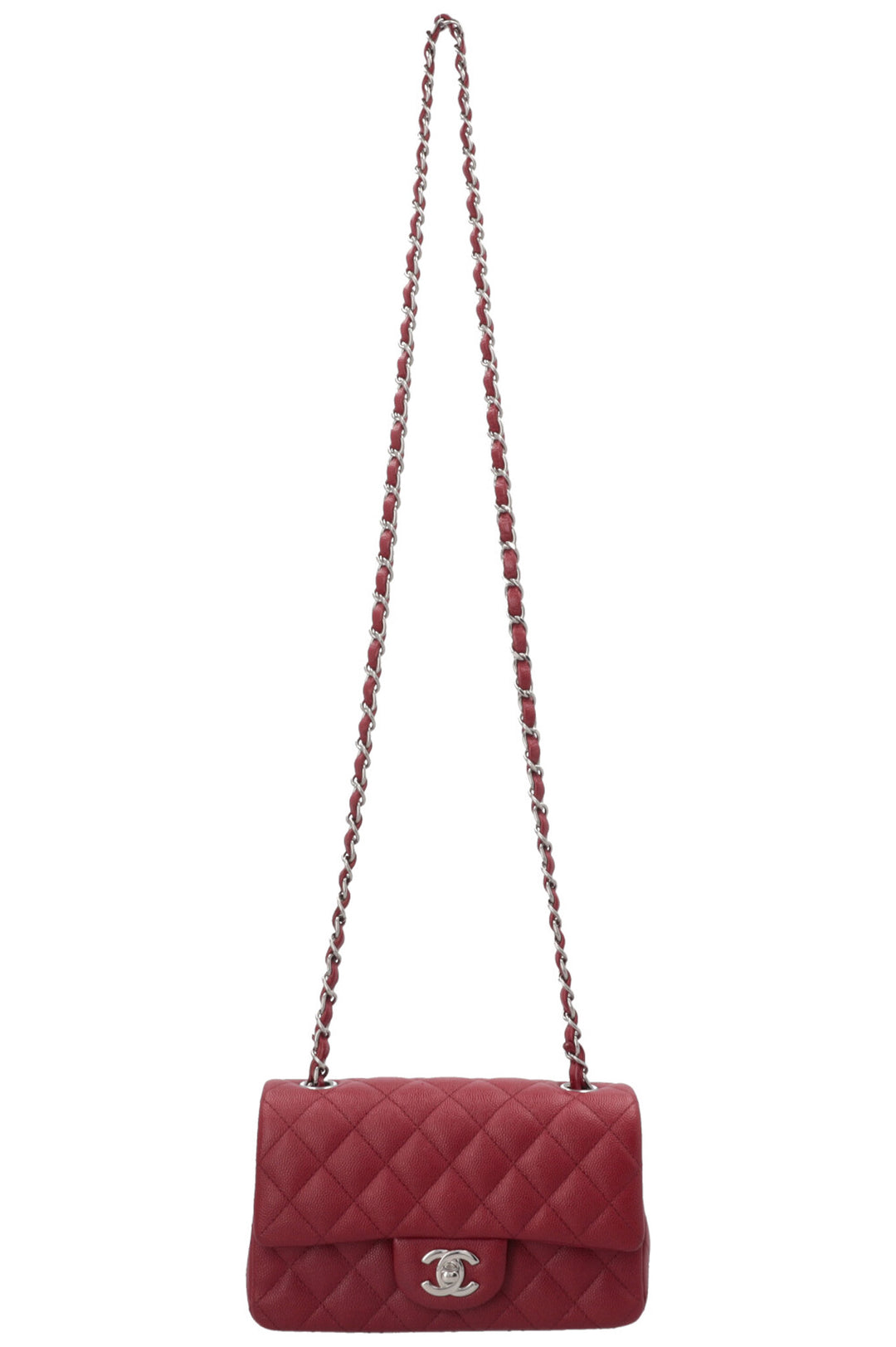 CHANEL Mini Rectangular Classic Flap Caviar Burgundy