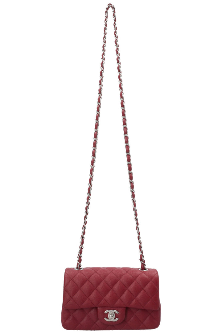 CHANEL Mini Rectangular Classic Flap Caviar Burgundy