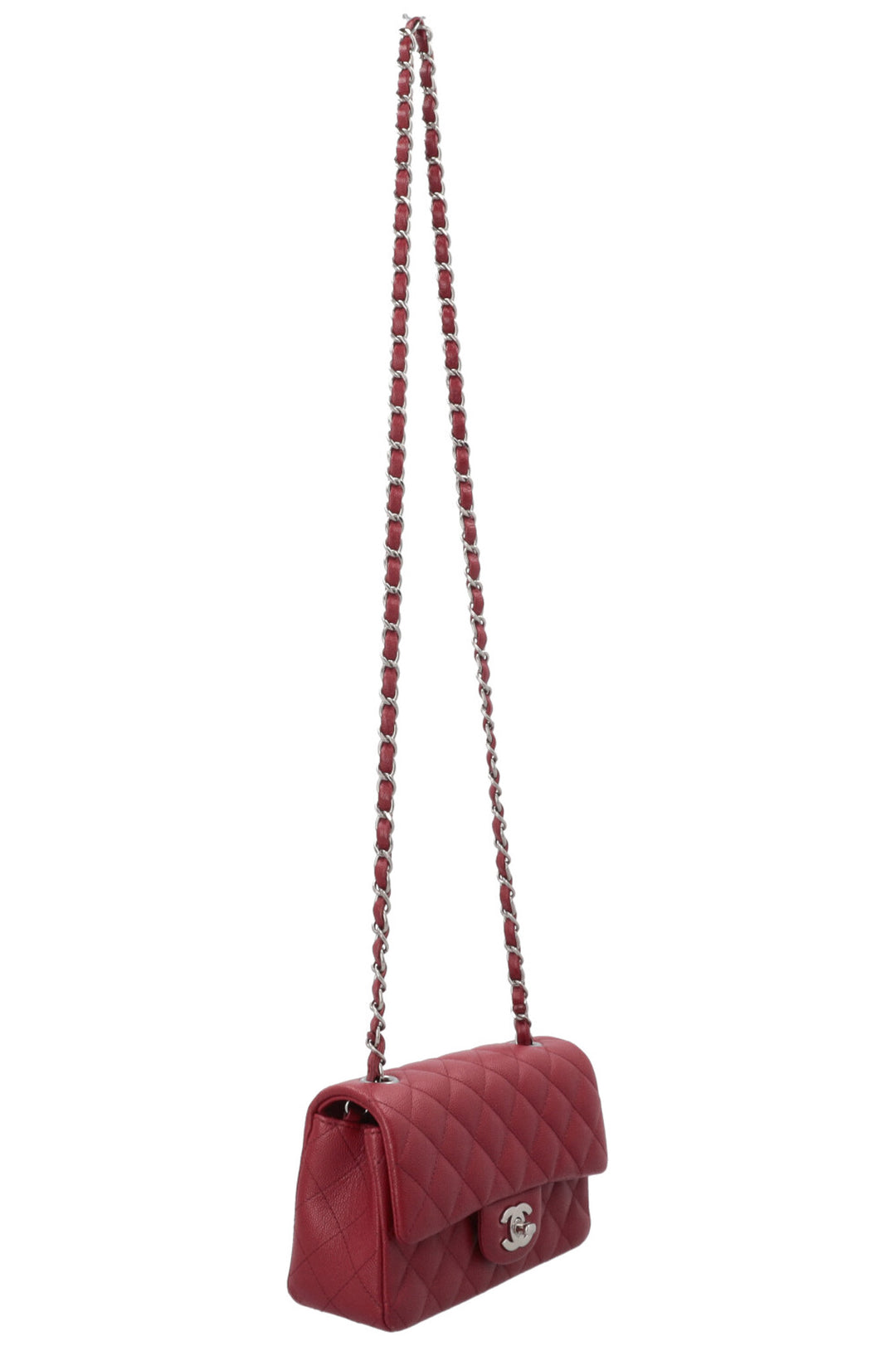CHANEL Mini Rectangular Classic Flap Caviar Burgundy