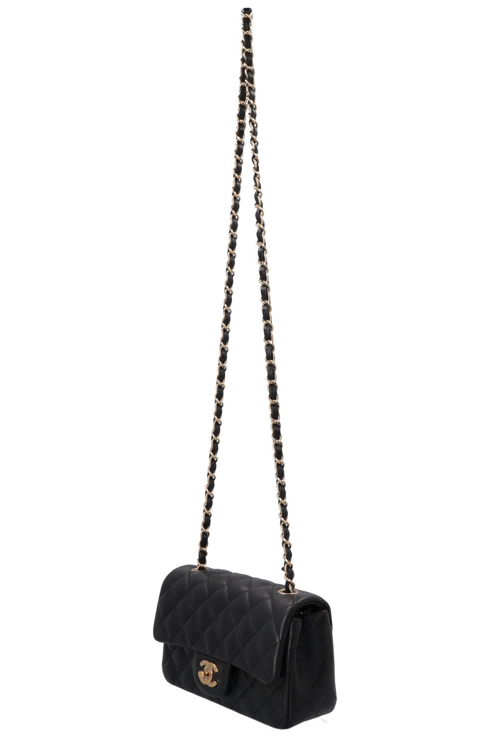 CHANEL Mini Rectangular Classic Flap Caviar Black