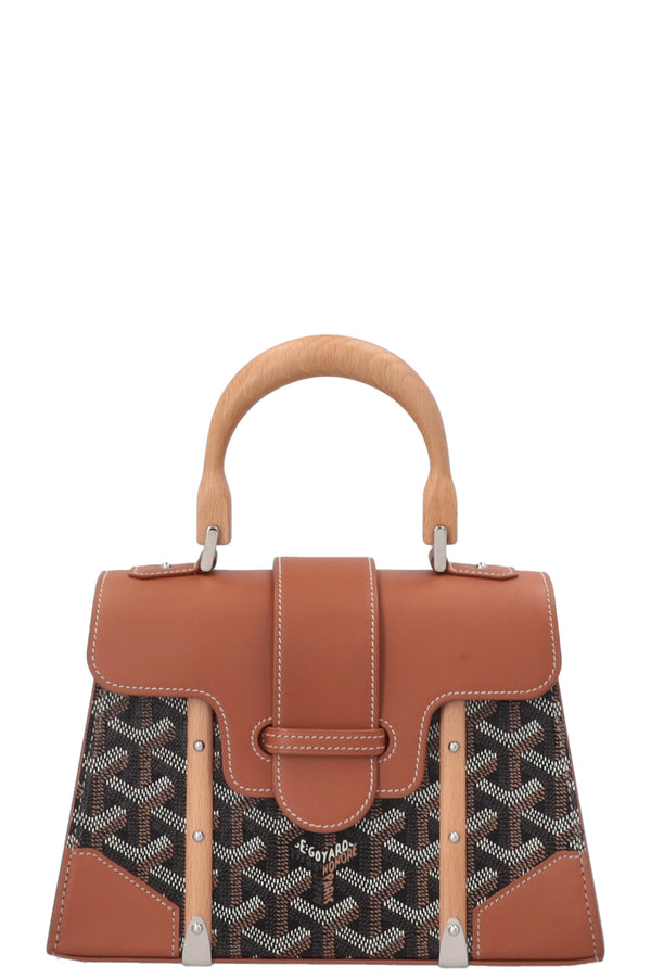 GOYARD Saigon Structuré Mini Sac Goyardine Noir &amp; Tan