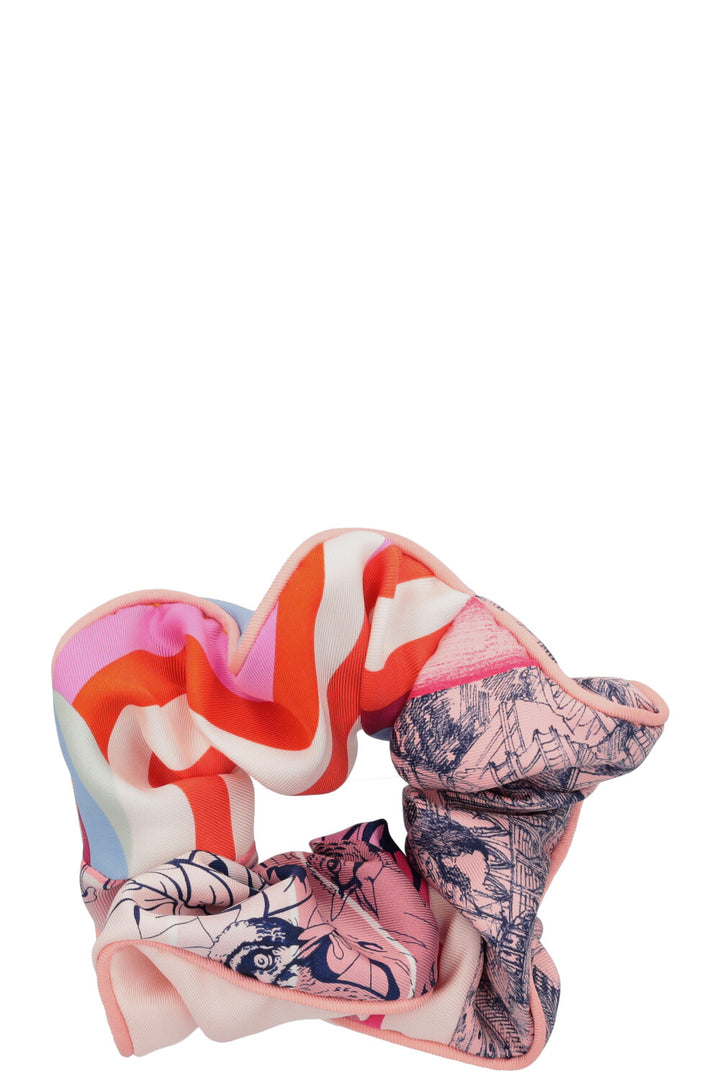 HERMÈS Claudia Scrunchie Floral Pink Trim