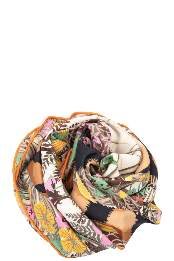 HERMÈS Tiger Carré 65 Brown