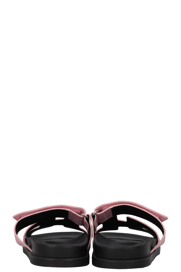 HERMÈS Chypre Flats Alligator Mississippiensis Pink
