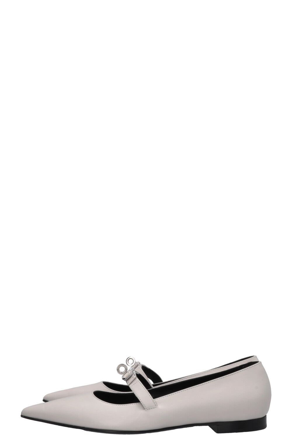 HERMÈS 2025 Kelly Ballet Flats Gris Clair