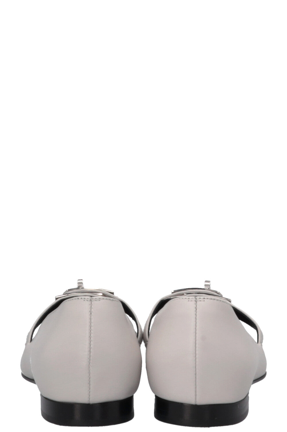 HERMÈS 2025 Kelly Ballet Flats Gris Clair