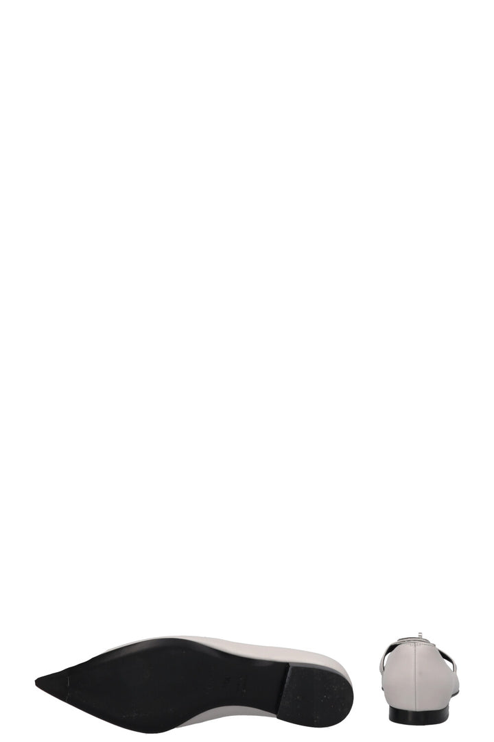 HERMÈS 2025 Kelly Ballet Flats Gris Clair