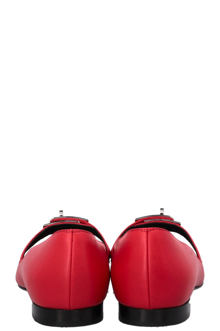 HERMÈS 2025 Kelly Ballet Flats Rouge Vif