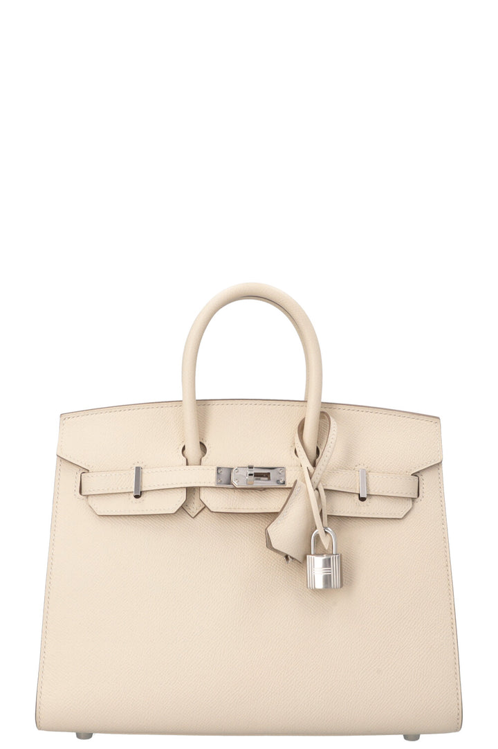 HERMÈS Birkin 25 Sellier Epsom Craie