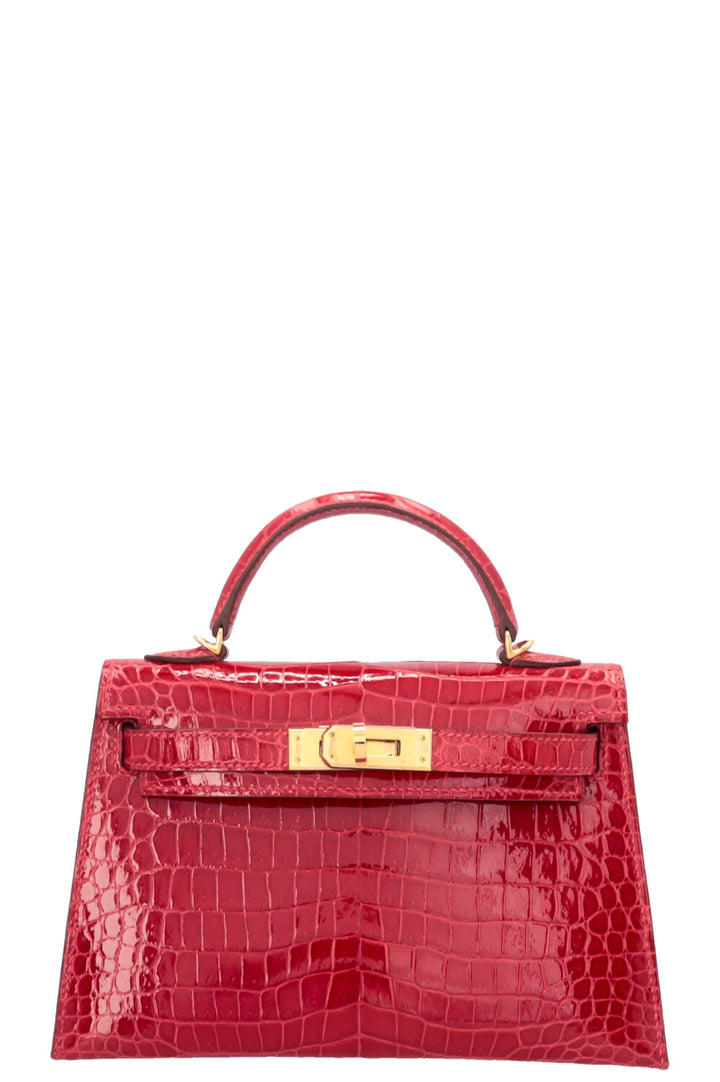 HERMÈS Mini Kelly Crocodile Porosus Braise