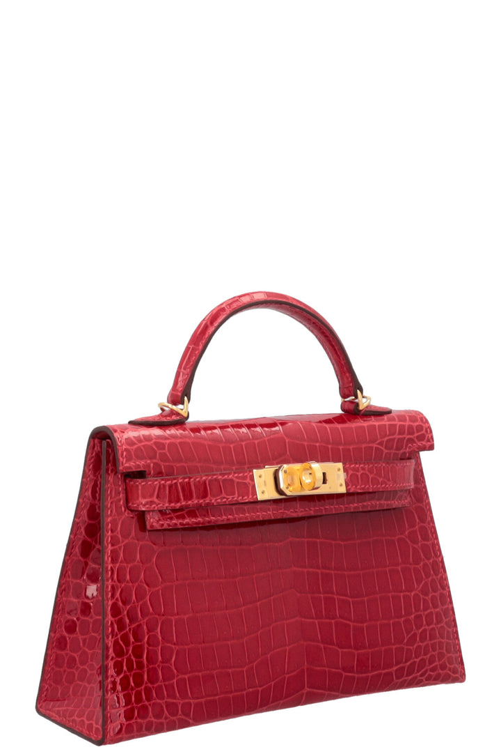 HERMÈS Mini Kelly Crocodile Porosus Braise