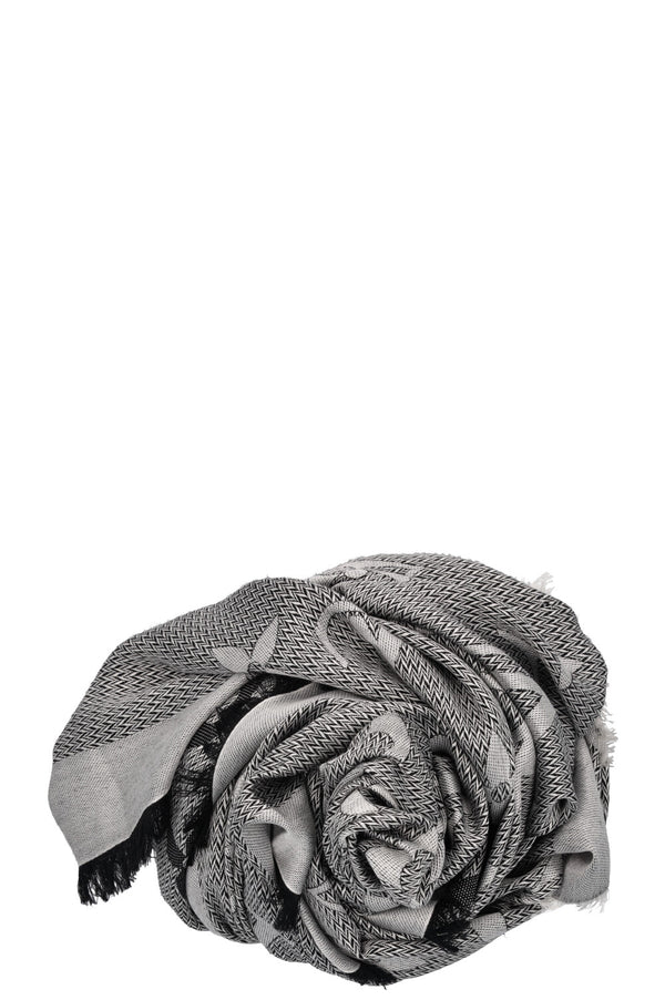 LOUIS VUITTON Scarf MNG Giant Black White