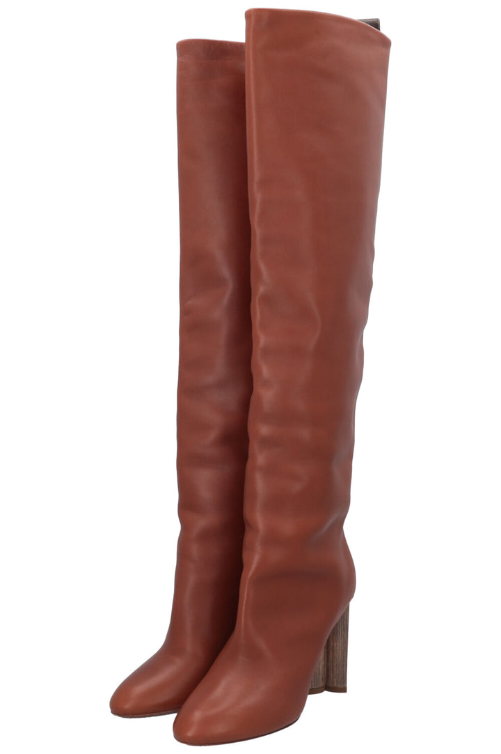 LOUIS VUITTON Overknee Boots Brown