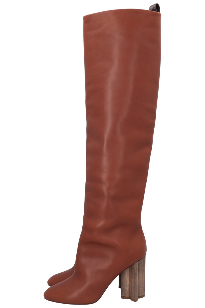 LOUIS VUITTON Overknee Boots Brown