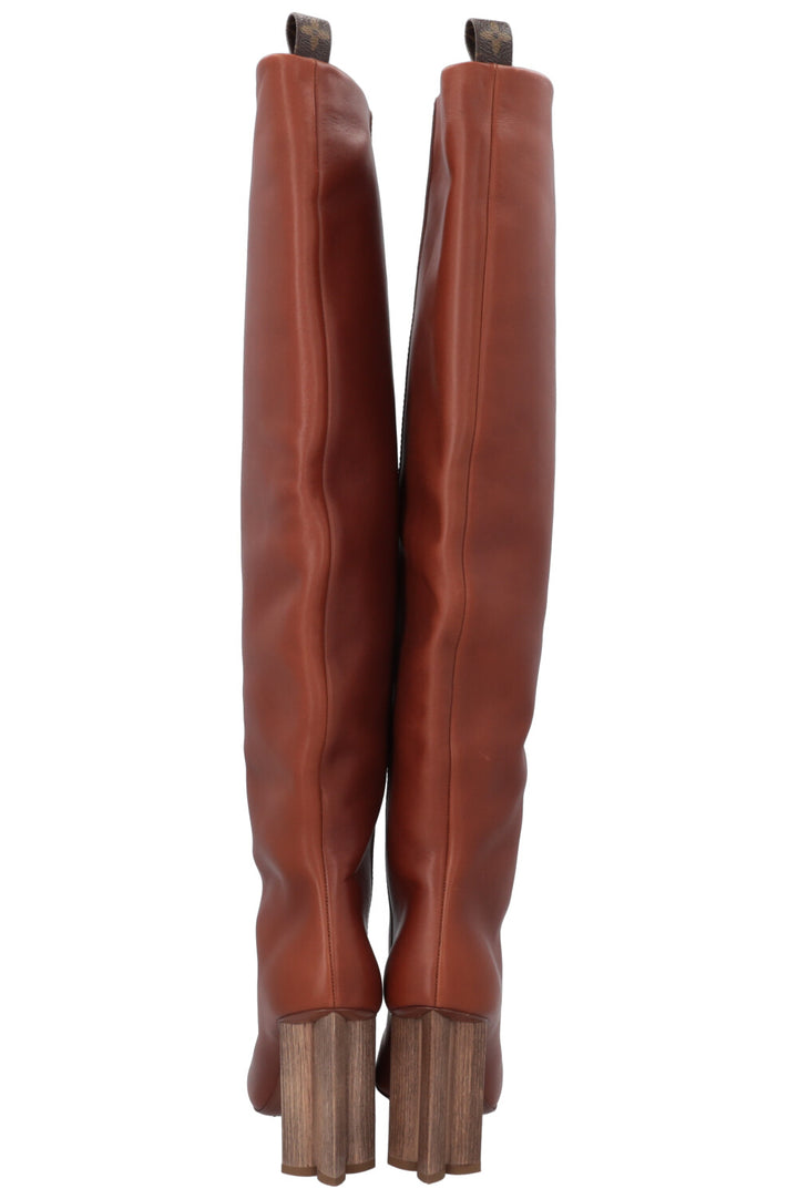 LOUIS VUITTON Overknee Boots Brown