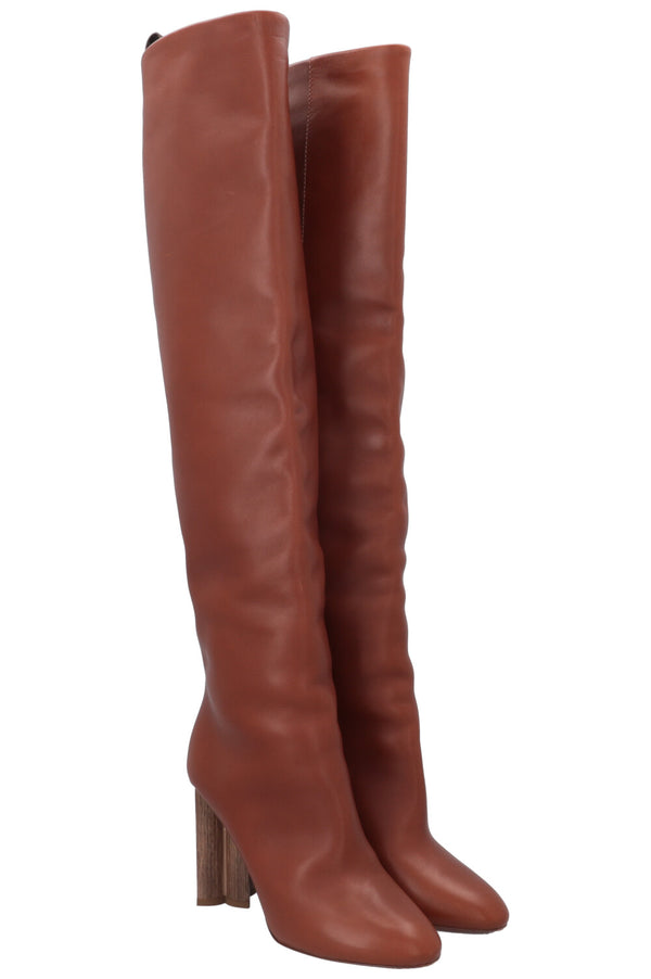 LOUIS VUITTON Overknee Boots Brown