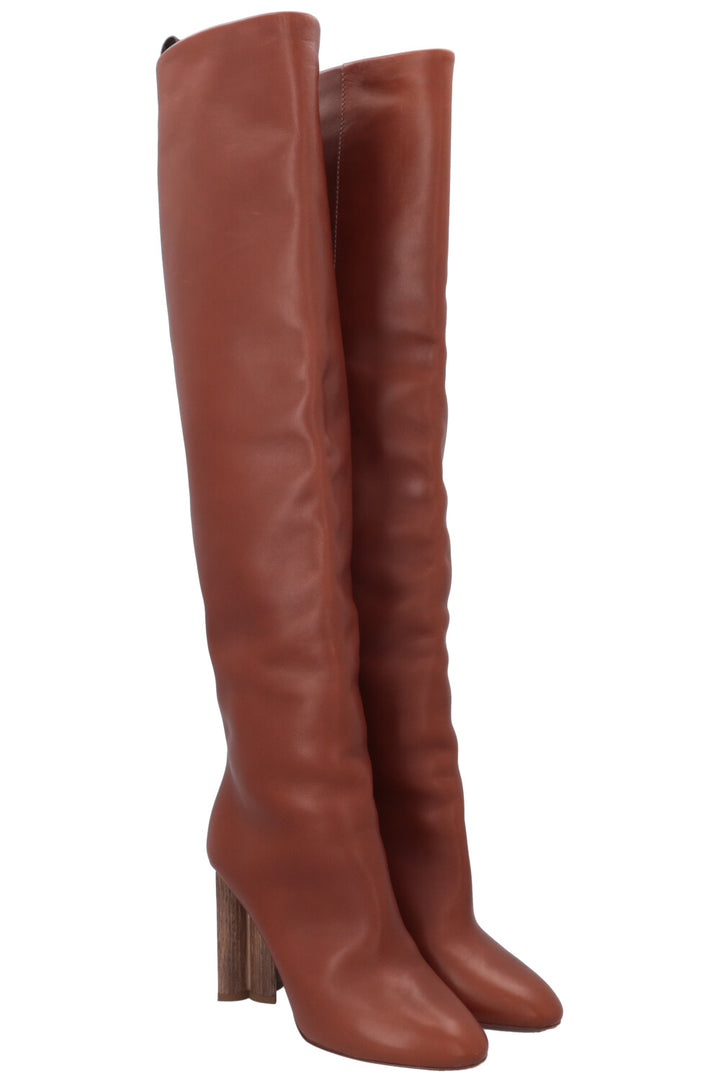 LOUIS VUITTON Overknee Boots Brown