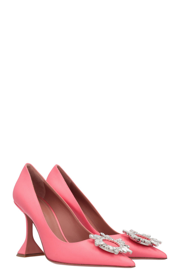 AMINA MUADDI Begum Heels Satin Pink