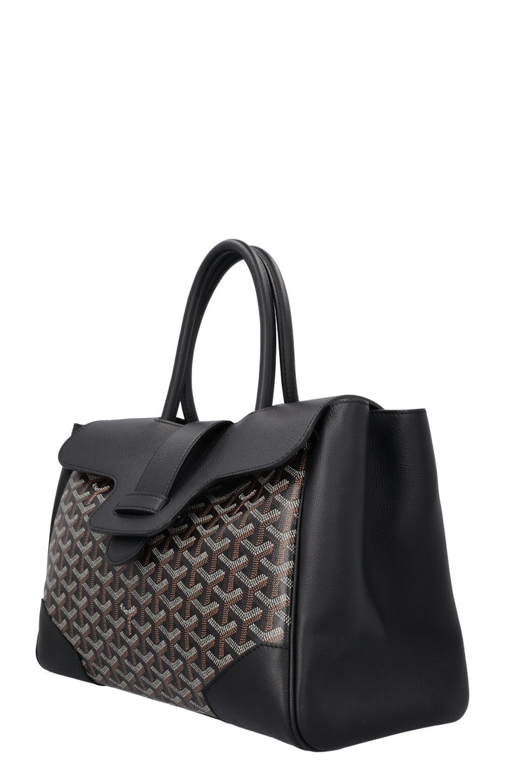 GOYARD Saigon Tote Bag MM Goyardine Noir