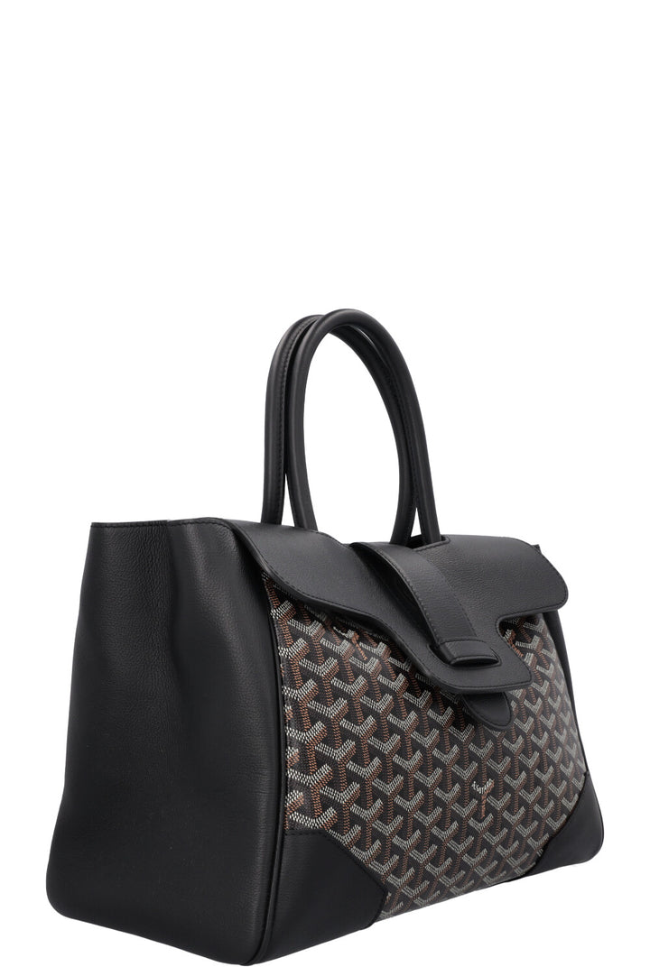 GOYARD Saigon Tote Bag MM Goyardine Noir