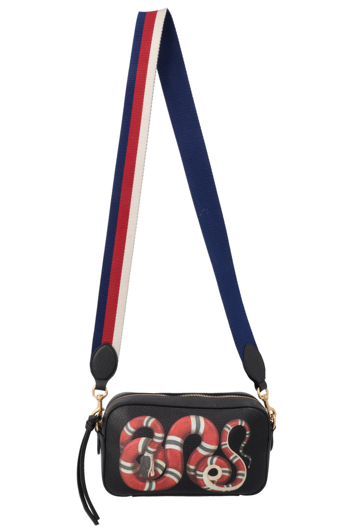 GUCCI Snake Camera Bag Leather Black
