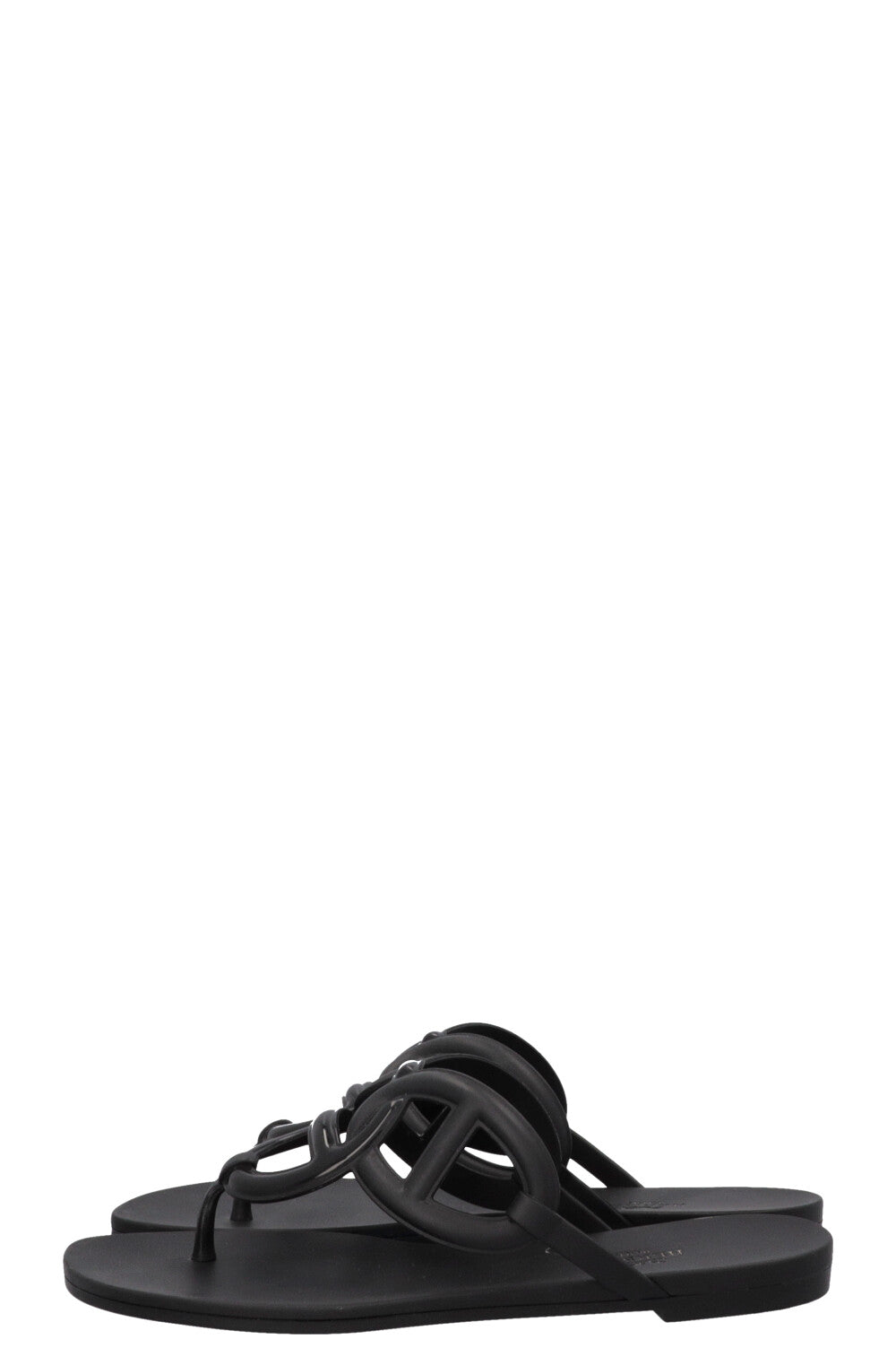 HERMÈS Chain D'Ancre Slippers Jelly Black