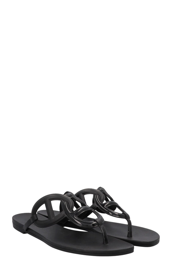 HERMÈS Chaussons Chain D'Ancre Jelly Noir
