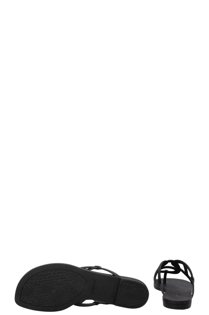 HERMÈS Chain D'Ancre Slippers Jelly Black