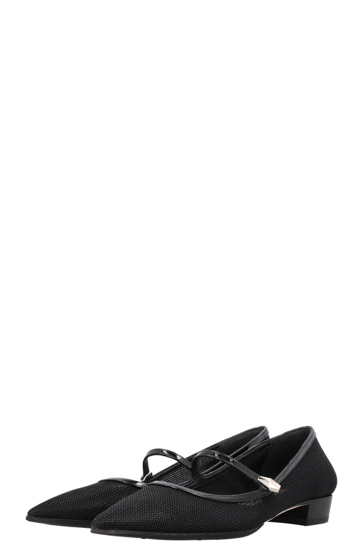 JIMMY CHOO Carolyn Ballet Flats Mesh Black