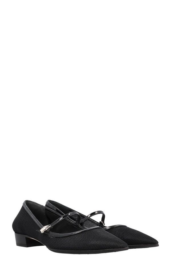 JIMMY CHOO Carolyn Ballet Flats Mesh Black