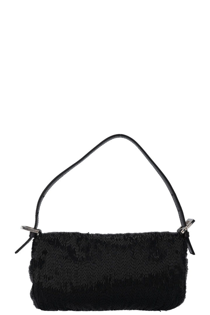 FENDI Sequin Baguette Shoulder Bag Black