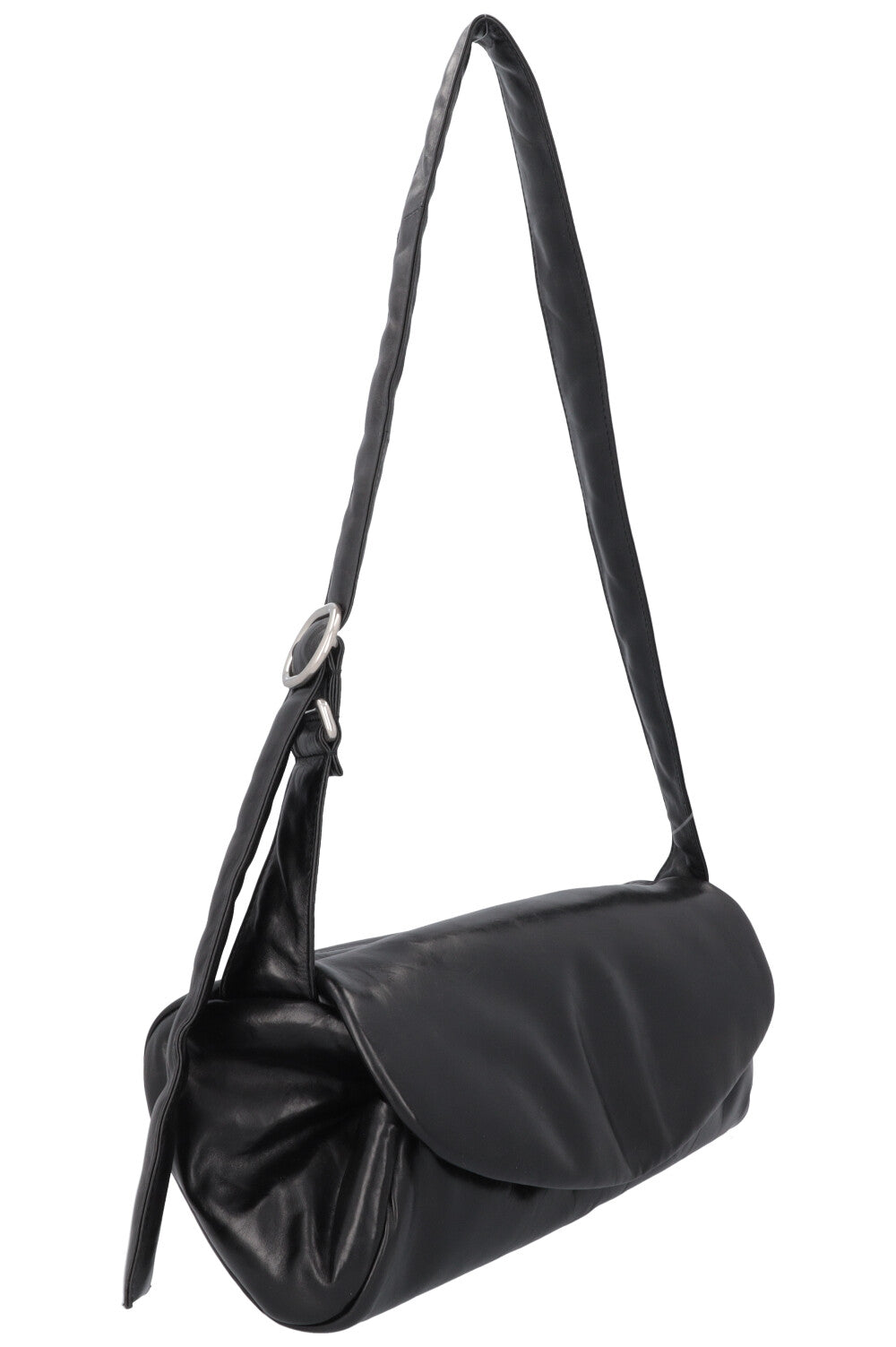 JIL SANDER Cannolo Grande Shoulder Bag Leather Black