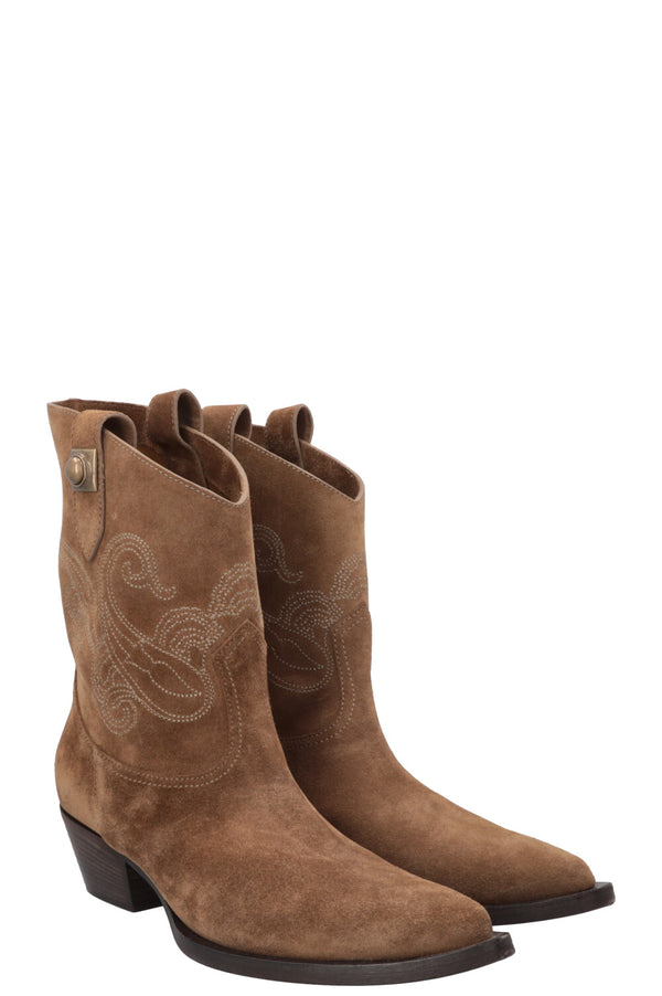 Bottines de cowboy ETRO en daim
